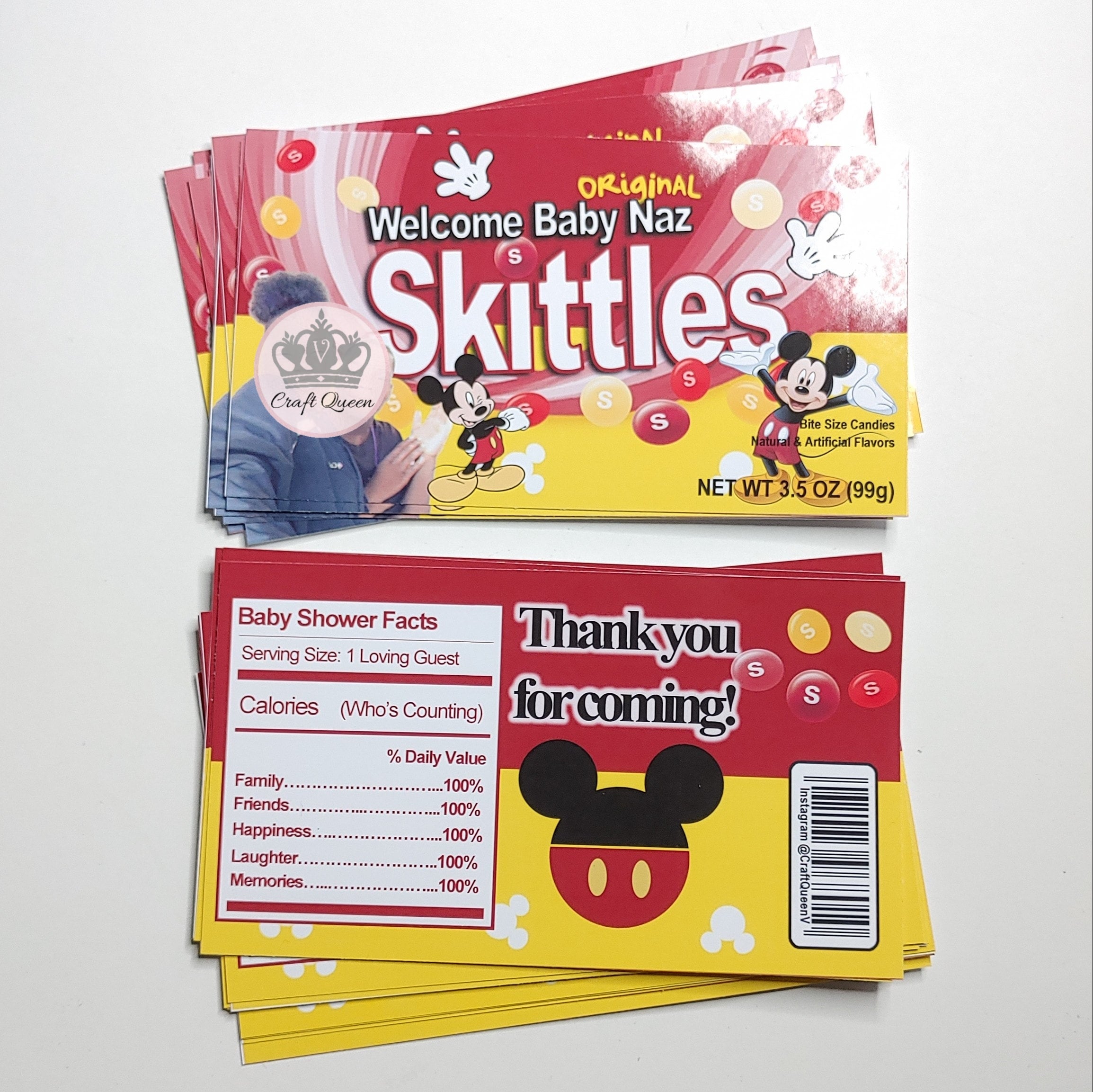 Candy box shop labels